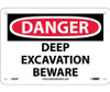 Danger: Deep Excavation Beware - 7X10 - Rigid Plastic - D256R
