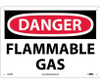 Danger: Flammable Gas - 10X14 - Rigid Plastic - D276RB