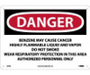 Danger: Benzene May Cause Cancer  Area Authorized Personnel Only - 10 X 14 - .040 Alum - D27AB