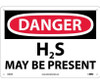 Danger H2S May Be Present 10X14 .040 Alum