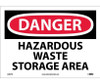 Danger: Hazardous Waste Storage Area - 10X14 - PS Vinyl - D285PB