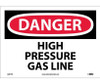 Danger: High Pressure Gas Line - 10X14 - PS Vinyl - D287PB