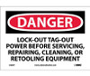 Danger: Lockout Tagout Power Before Servicing - 7X10 - PS Vinyl - D303P