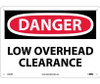 Danger: Low Overhead Clearance - 10X14 - Rigid Plastic - D304RB