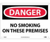 Danger: No Smoking On These Premises - 10X14 - .040 Alum - D308AB