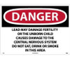 Danger: Lead May Damage Fertility Do Not Eat - Drink Or Smoke In This Area - 20 X 28 - .040 Alum - D36AD