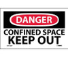 Danger: Confined Space Keep Out - 3X5 - PS Vinyl - Pack of 5 - D372AP
