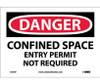 Danger Confined Space Entry Permit Not Required 7X10 Ps Vinyl