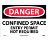 Danger: Confined Space Entry Permit Not Required - 10X14 - PS Vinyl - D373PB