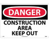 Danger: Construction Area Keep Out - 14X20 - .040 Alum - D404AC
