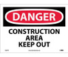 Danger: Construction Area Keep Out - 10X14 - PS Vinyl - D404PB