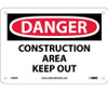 Danger: Construction Area Keep Out - 7X10 - Rigid Plastic - D404R