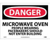 Danger: Microwave Oven People Wearing Pacemakers - 10X14 - PS Vinyl - D408PB