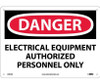 Danger: Electrical Equipment Authorized Personnel - 10X14 - .040 Alum - D433AB