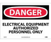 Danger: Electrical Equipment Authorized Personnel - 10X14 - PS Vinyl - D433PB