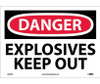 Danger Explosives Keep Out 10X14 Ps Vinyl