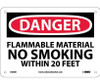 Danger: Flammable Material No Smoking Within - 7X10 - Rigid Plastic - D438R
