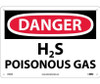 Danger: H2S Poisonous Gas - 10X14 - .040 Alum - D440AB