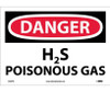 Danger: H2S Poisonous Gas - 10X14 - PS Vinyl - D440PB