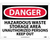 Danger: Hazardous Waste Storage Area - 10X14 - .040 Alum - D442AB