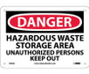 Danger: Hazardous Waste Storage Area Unauthorized - 7X10 - Rigid Plastic - D442R