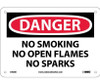 Danger: No Smoking No Open Flames No Sparks - 7X10 - Rigid Plastic - D458R