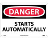 Danger: Starts Automatically - 10X14 - .040 Alum - D465AB