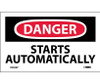 Danger: Starts Automatically - 3X5 - PS Vinyl - Pack of 5 - D465AP
