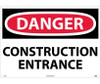 Danger: Construction Entrance - 20X28 - .040 Alum - D470AD