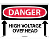 Danger: High Voltage Overhead (Up Arrows) - 14X20 - .040 Alum - D472AC