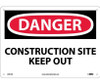 Danger: Construction Site Keep Out - 10X14 - .040 Alum - D491AB