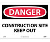 Danger: Construction Site Keep Out - 10X14 - PS Vinyl - D491PB