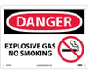 Danger: Explosive Gas No Smoking - Graphic - 10X14 - .040 Alum - D519AB