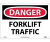Danger: Forklift Traffic - 10X14 - Rigid Plastic - D536RB