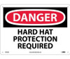 Danger: Hard Hat Protection Required - 10X14 - .040 Alum - D544AB