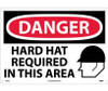 Danger: Hard Hats Required In This Area - Graphic - 14X20 - .040 Alum - D545AC