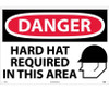 Danger: Hard Hats Required In This Area - Graphic - 20X28 - .040 Alum - D545AD