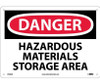 Danger: Hazardous Materials Storage Area - 10X14 - .040 Alum - D548AB