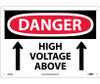 Danger High Voltage Above Up Arrow 10X14 .040 Alum
