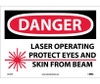 Danger: Laser Operating Protect Eyes And Skin From Beam - Graphic - 10X14 - PS Vinyl - D570PB