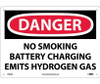 Danger: No Smoking Battery Charging Emits Hydrogen Gas - 10X14 - .040 Alum - D586AB