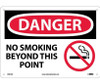 Danger: No Smoking Beyond This Point - Graphic - 10X14 - .040 Alum - D587AB