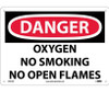 Danger: Oxygen No Smoking No Open Flames - 10X14 - .040 Alum - D597AB