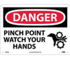 Danger: Pinch Point Watch Your Hands - Graphic - 10X14 - .040 Alum - D600AB