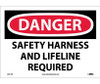 Danger: Safety Harness And Lifeline Required - 10X14 - PS Vinyl - D611PB