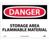 Danger: Storage Area Flammable Material - 10X14 - PS Vinyl - D615PB