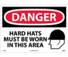 Danger: Hard Hats Must Be Worn In This Area - Graphic - 14X20 - Rigid Plastic - D633RC