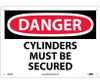 Danger: Cylinders Must Be Secured - 10X14 - Rigid Plastic - D635RB