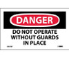 Danger: Do Not Operate Without Guards In Place - 3X5 - PS Vinyl - Pack of 5 - D637AP