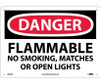 Danger: Flammable No Smoking - Matches Or Open Lights - 10X14 - .040 Alum - D646AB